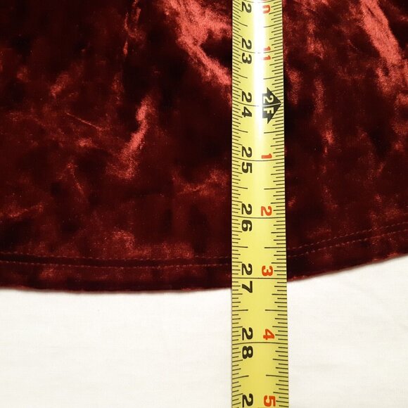 Harlowe and Graham Top Womens Juniors Medium Red Velvet Strappy Stretch Burgundy - Picture 5 of 14